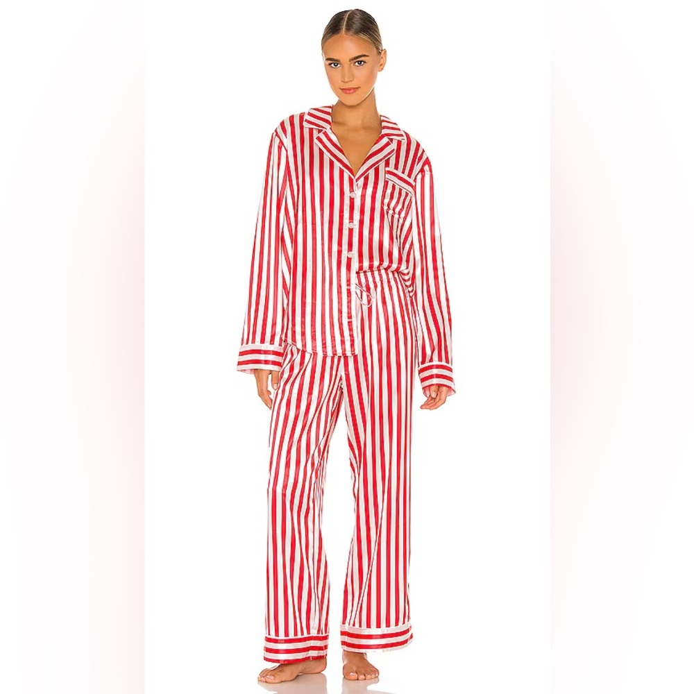 Striped silk PJ pants